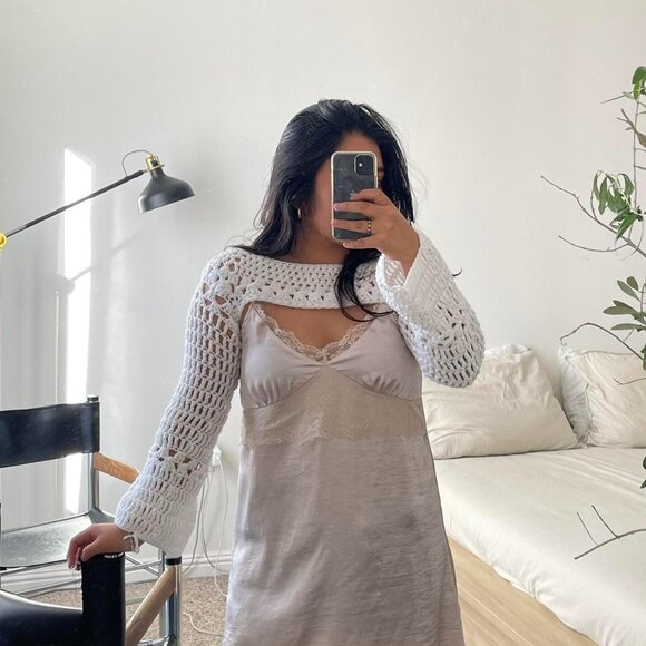 Crescent Blush Slip Dress (sz M)🎀 - Picture 1 of 6